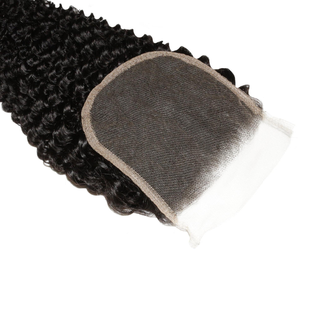 Jerry Curl 4x4 Transparent Lace Human Hair Closure by Private Label