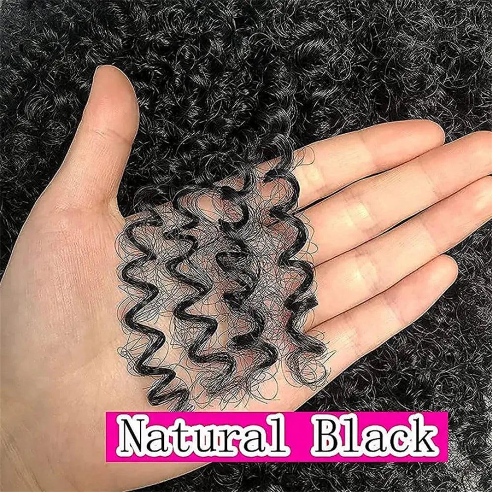 Jerry Curly Human Hair Wig with Bangs | Malaysian Remy Hair | Afro Curly Wig by Luxegan