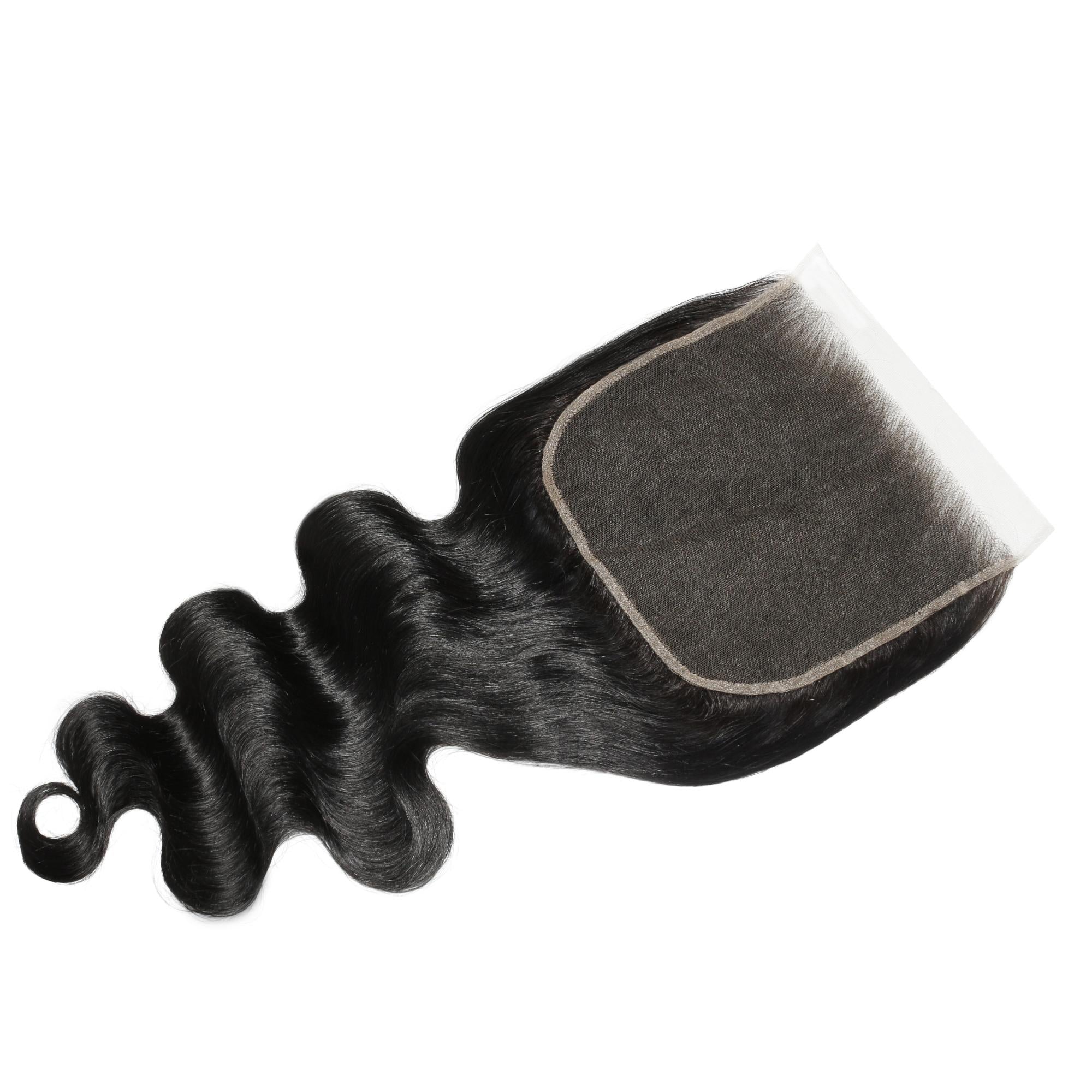 Jet Black Body Wave 7x7 HD Lace Human Hair Closure by Private Label