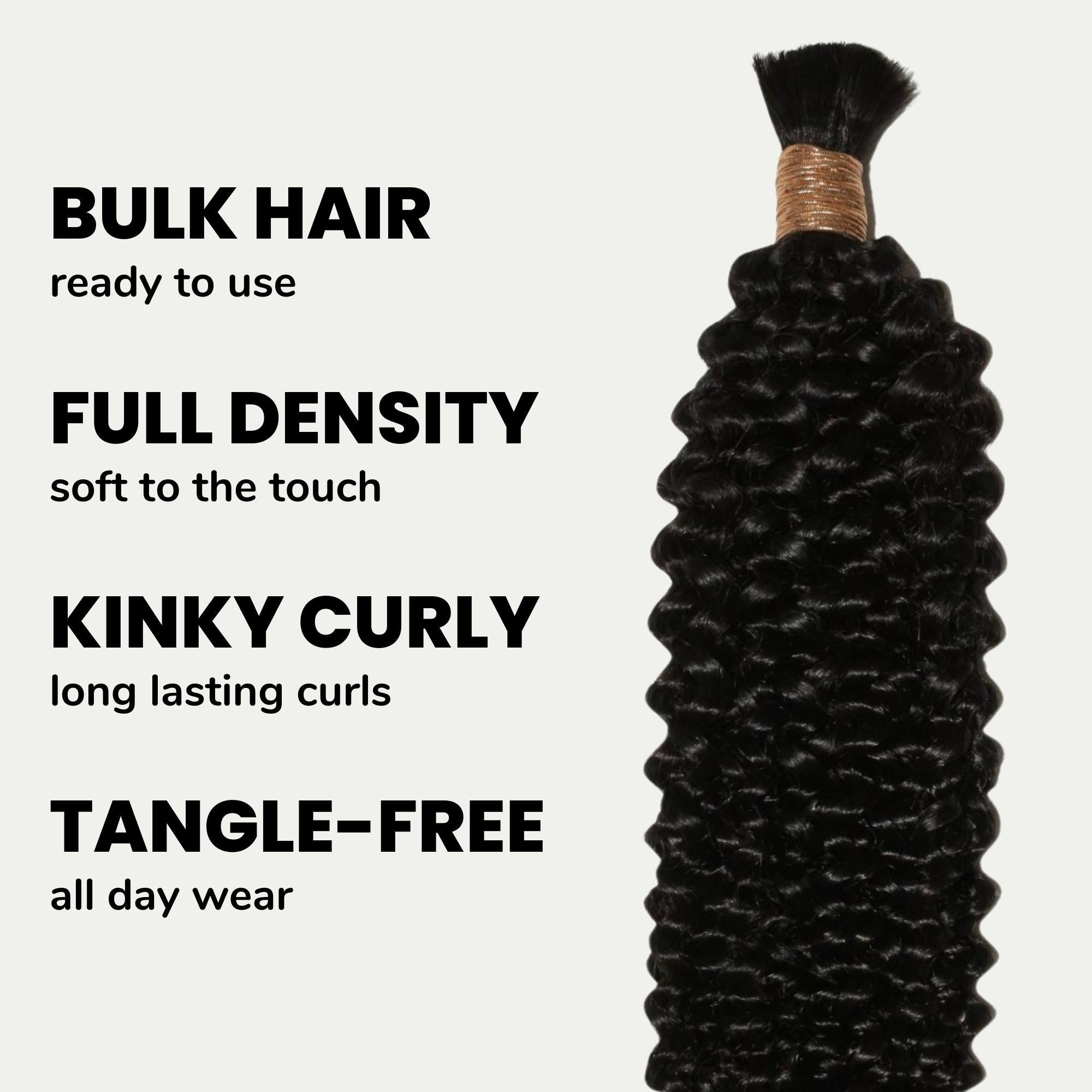 Kinky Curly Bulk 100% Human Braiding Hair by Private Label
