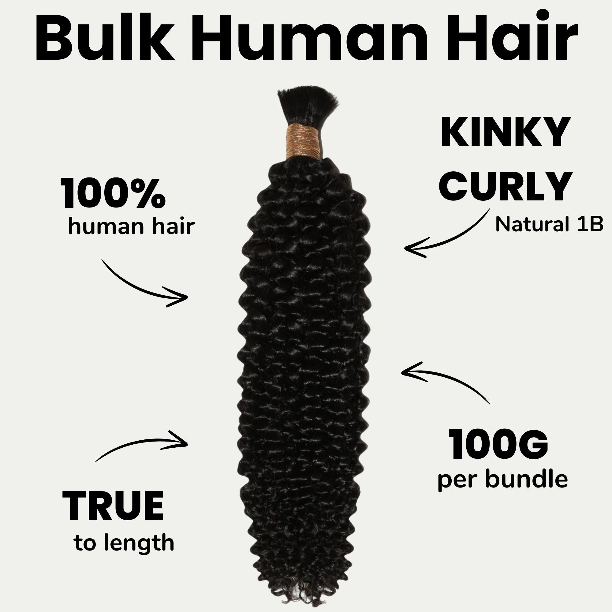 Kinky Curly Bulk 100% Human Braiding Hair by Private Label