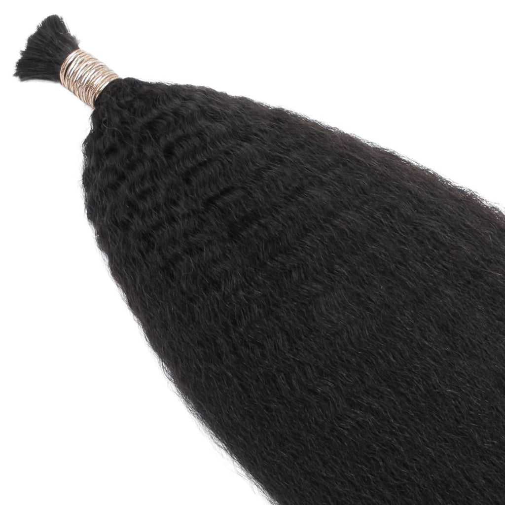 Kinky Straight Bulk 100% Human Braiding Hair by Private Label