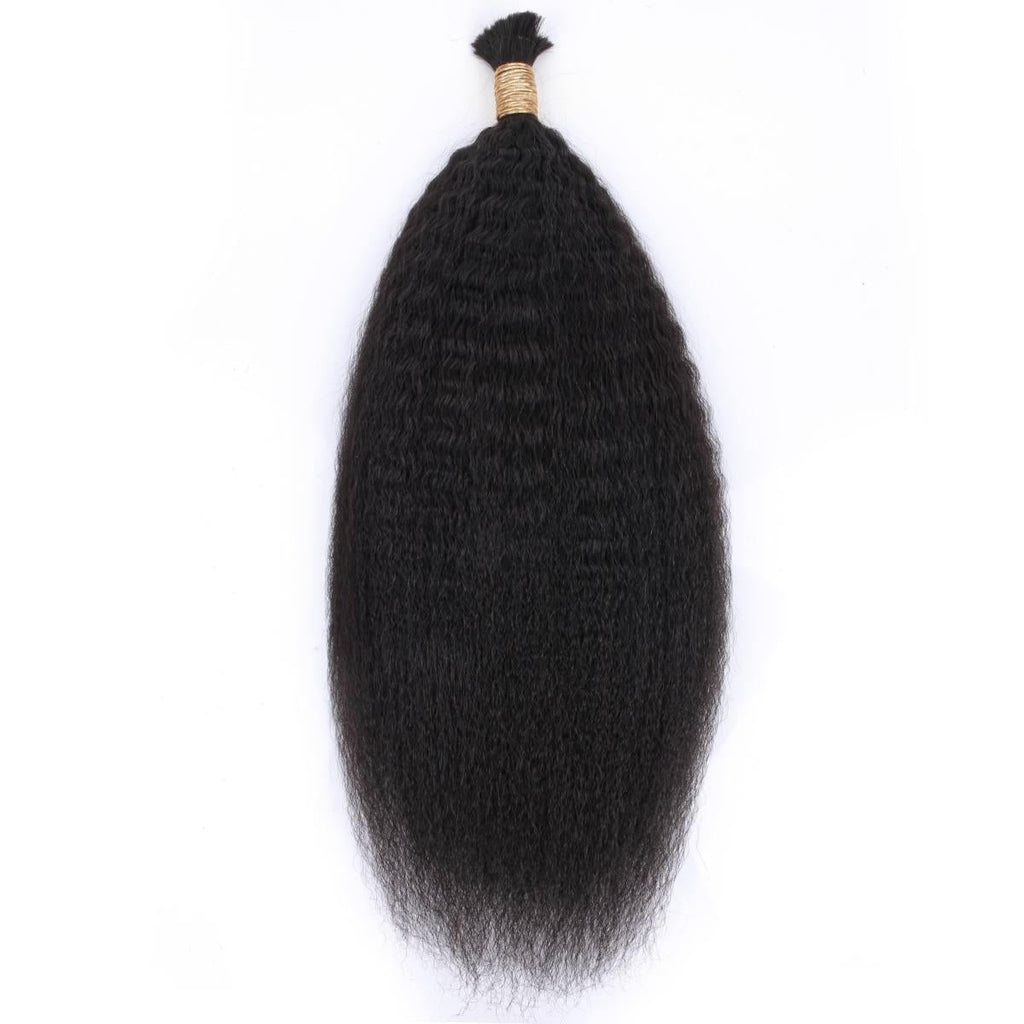 Kinky Straight Bulk 100% Human Braiding Hair by Private Label
