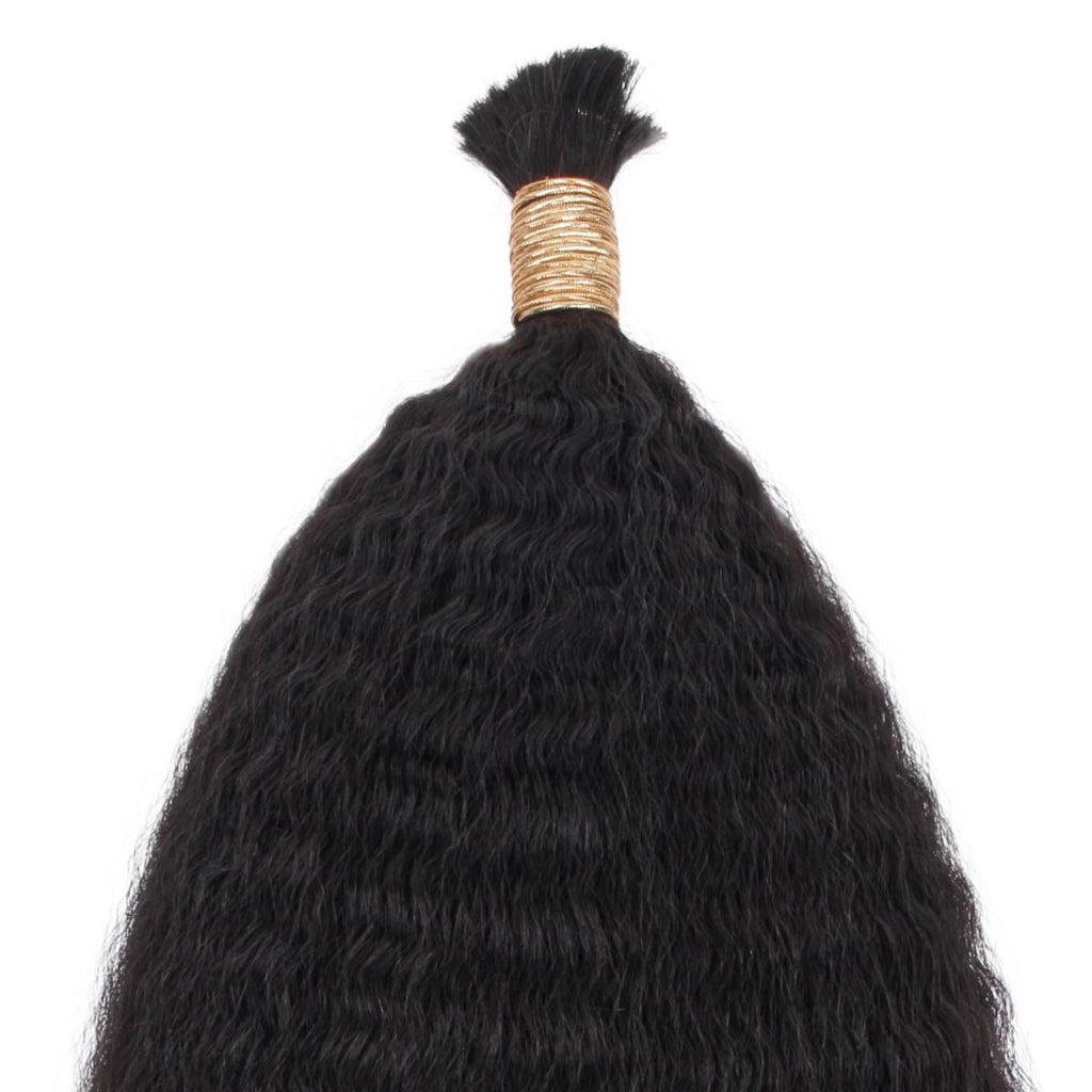 Kinky Straight Bulk 100% Human Braiding Hair by Private Label