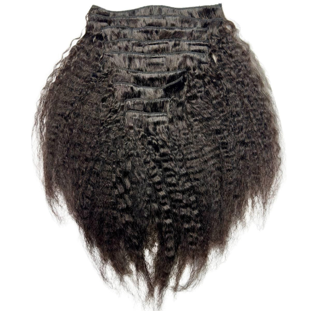 Kinky Straight Clip-In 100% Human Hair Extensions by Private Label