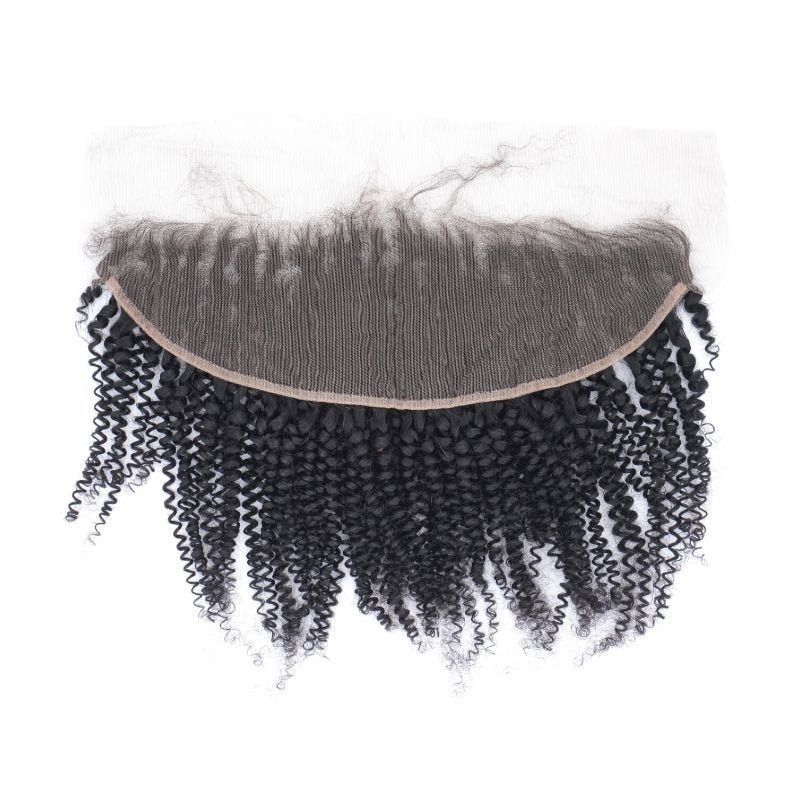 Afro Kinky Curly 13x4 Transparent Lace Human Hair Frontal by Private Label