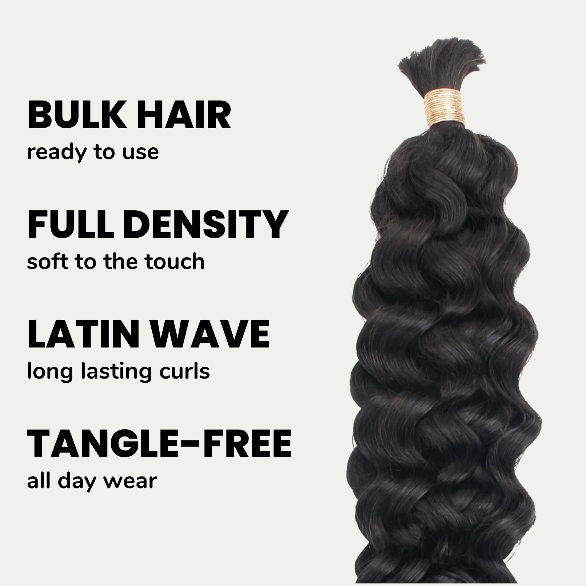Latin Wave Bulk 100% Human Braiding Hair by Private Label