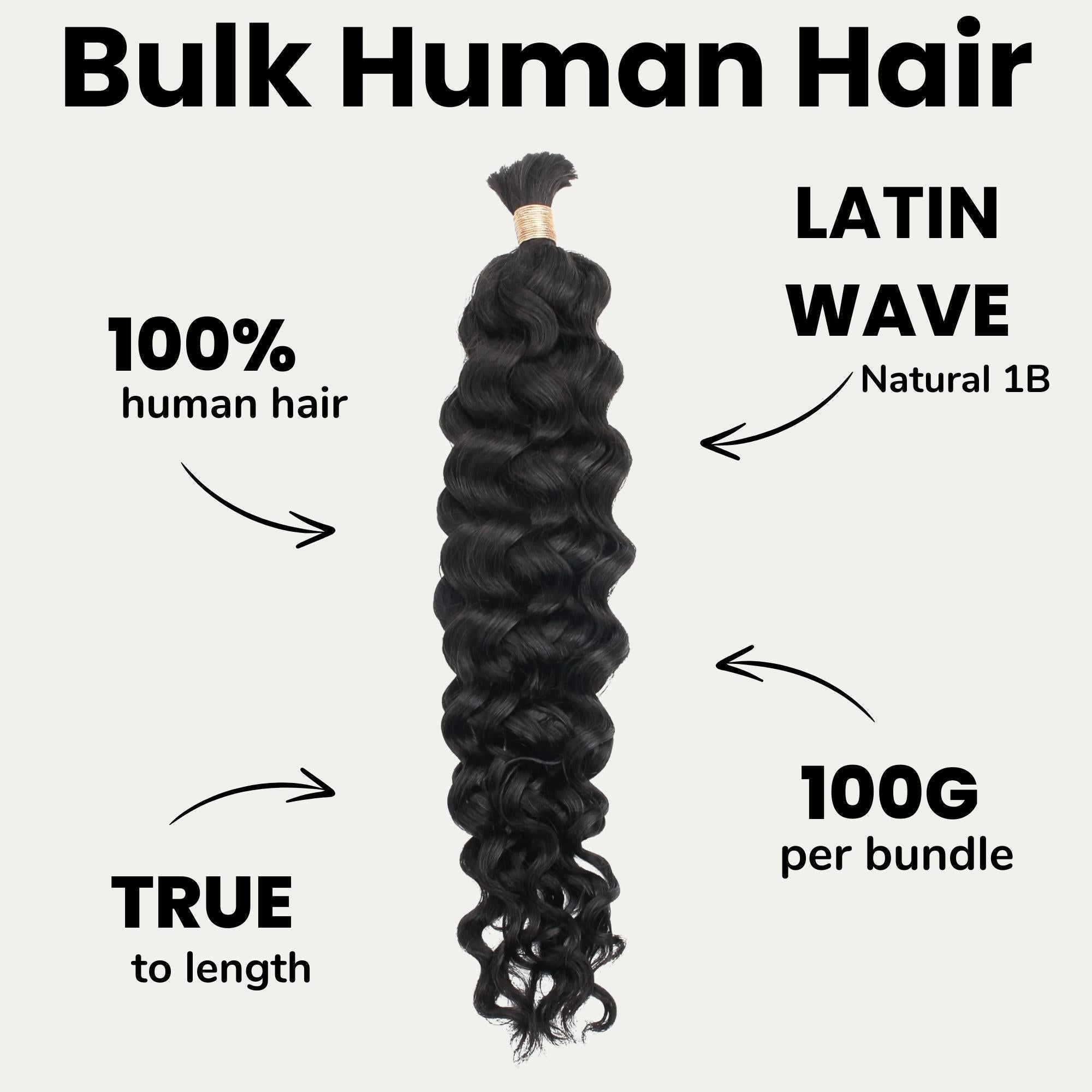 Latin Wave Bulk 100% Human Braiding Hair by Private Label