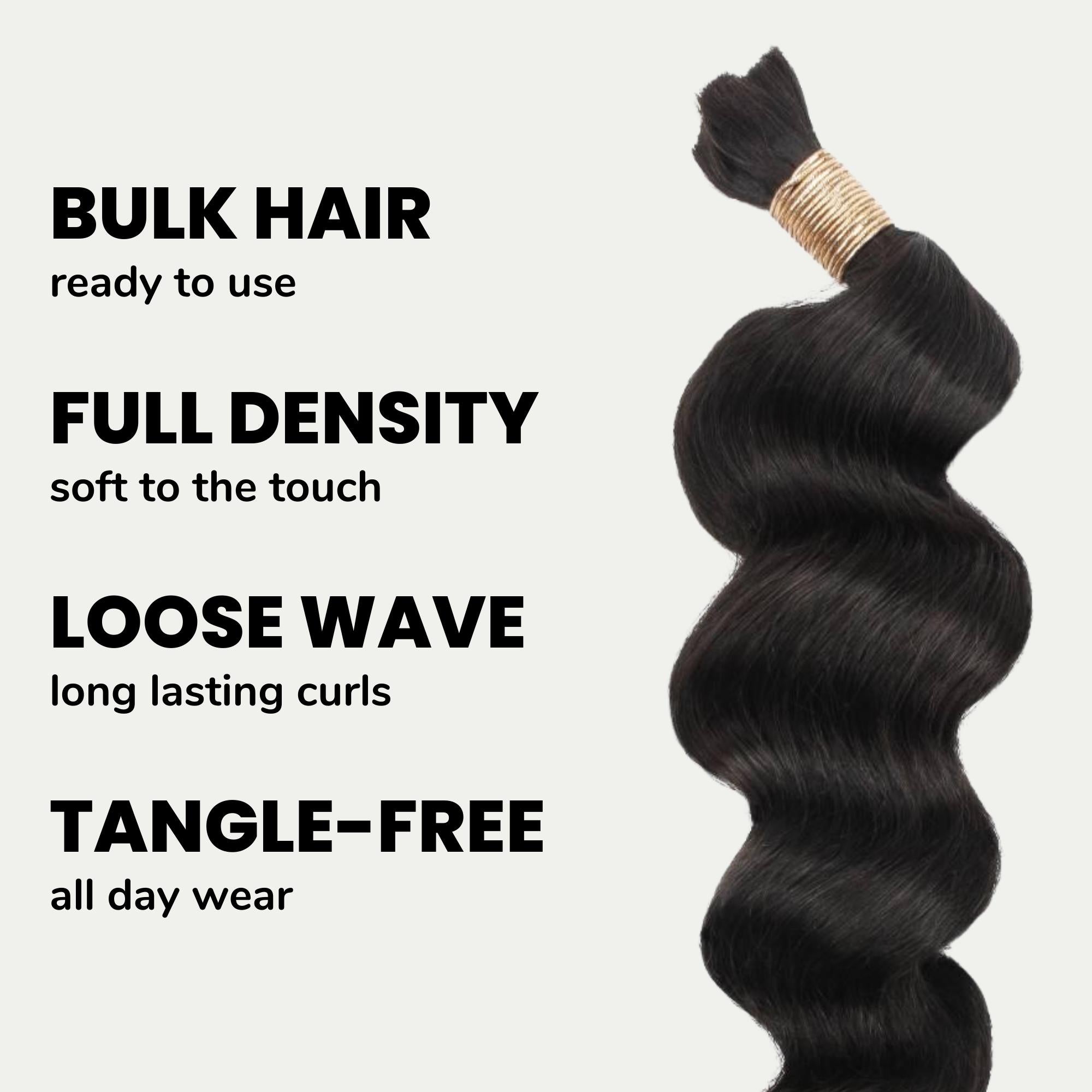 Loose Wave Bulk 100% Human Braiding Hair by Private Label