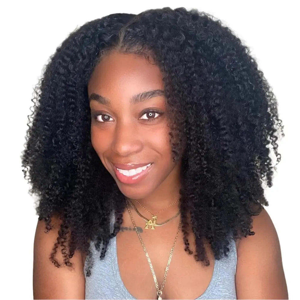 Mongolian | Kinky Curly | Human Hair | Lace Front | Lace Closure Wig by Luxegan
