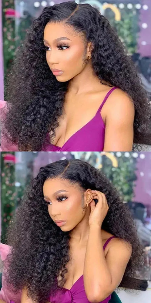 Mongolian | Kinky Curly | Human Hair | Lace Front | Lace Closure Wig by Luxegan