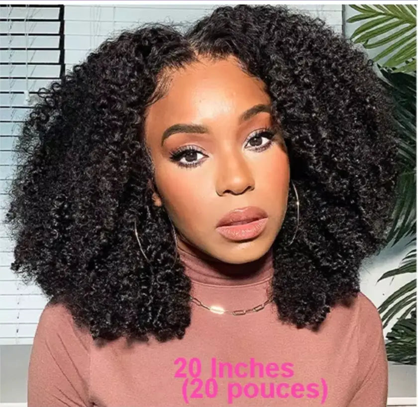 Mongolian | Kinky Curly | Human Hair | Lace Front | Lace Closure Wig by Luxegan