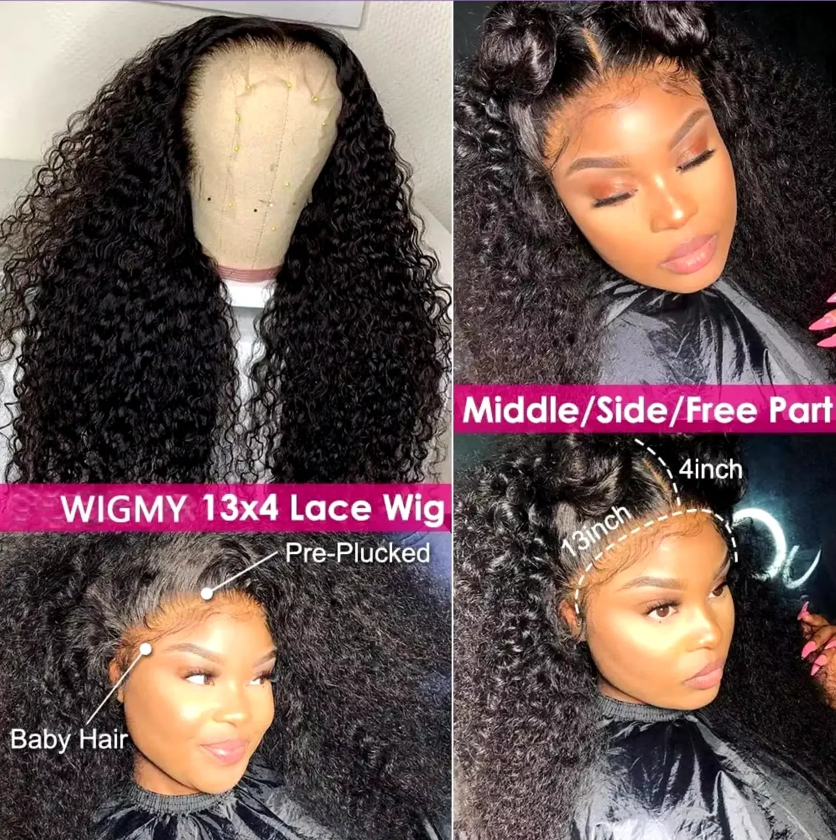 Mongolian | Kinky Curly | Human Hair | Lace Front | Lace Closure Wig by Luxegan