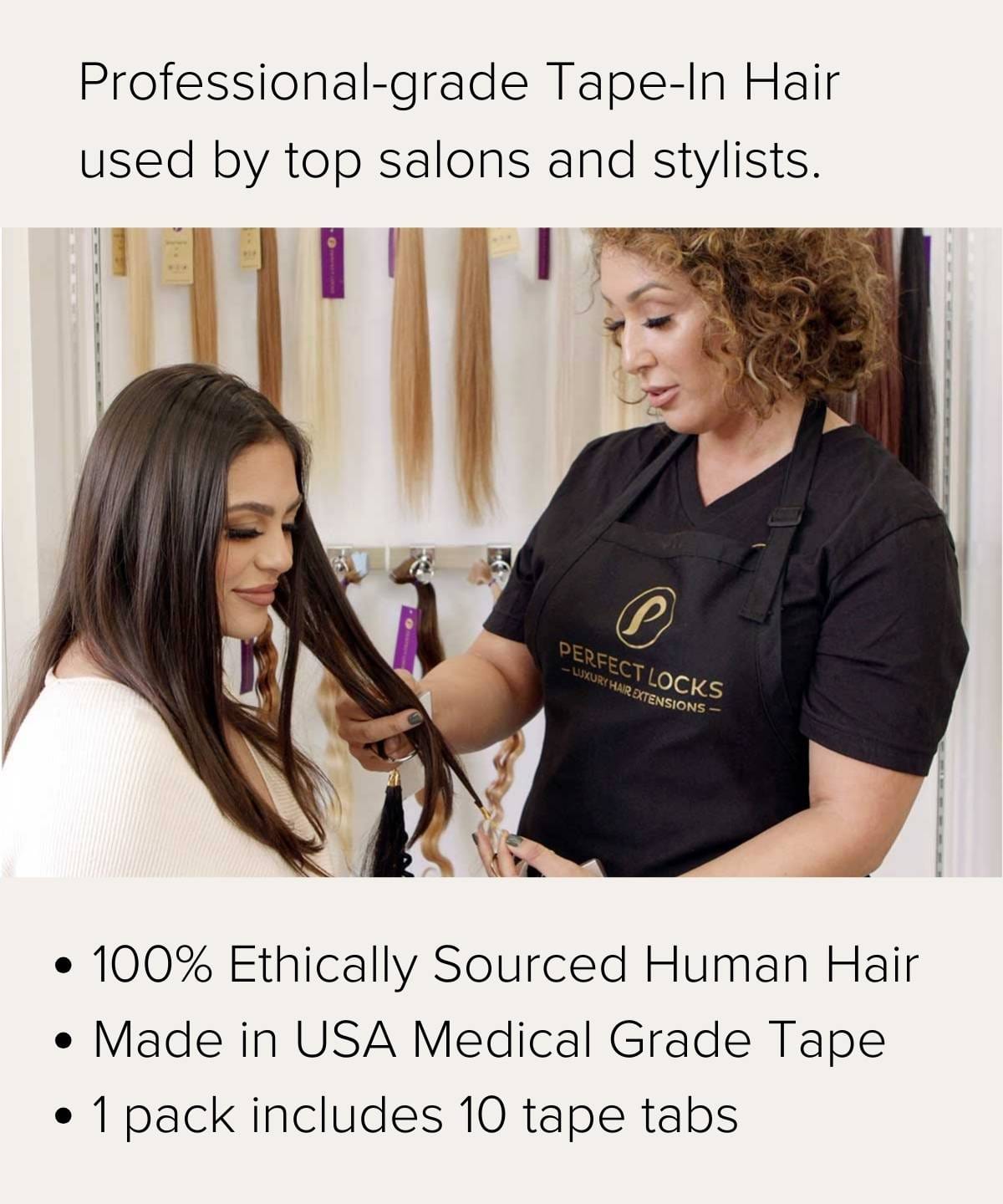 Straight Classic Tape-In Hair Extensions by Perfect Locks