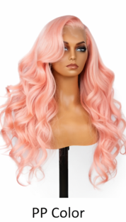 Princess Pink Brazilian Hair 24' Glueless Body Wave Human Hair Pre-cut Lace Front Wigs by Zernabella
