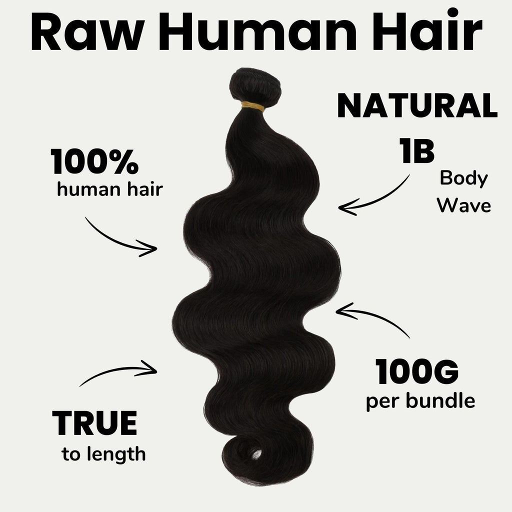Raw Brazilian Body Wave 100% Human Hair Bundles by Private Label