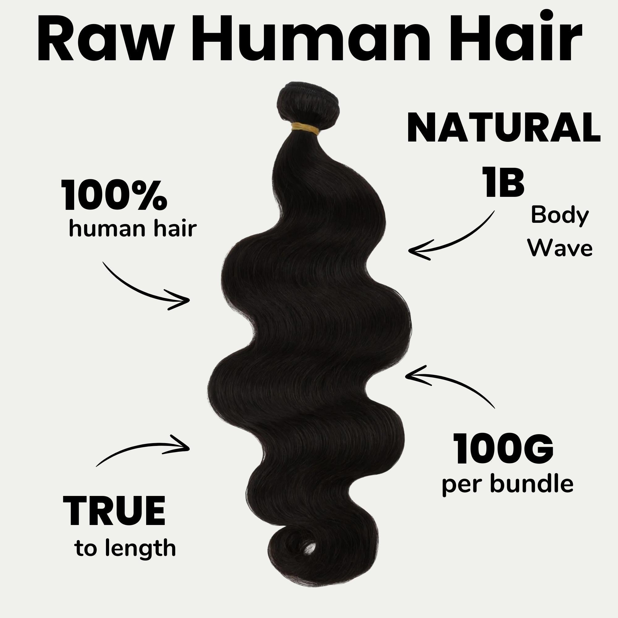 Raw Brazilian Body Wave 100% Human Hair Bundles by Private Label