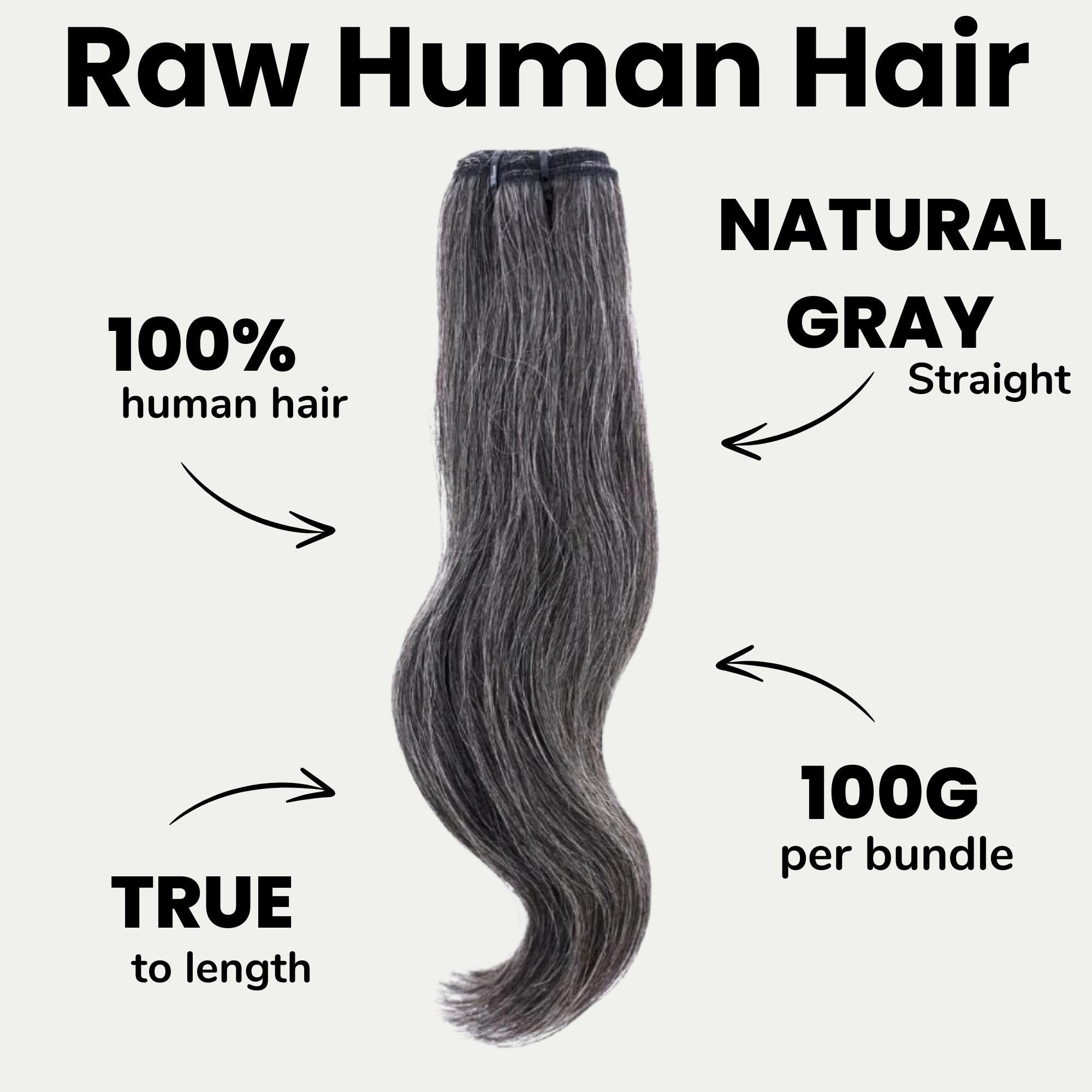 Raw Vietnamese Natural Gray 100% Human Hair Bundles by Private Label