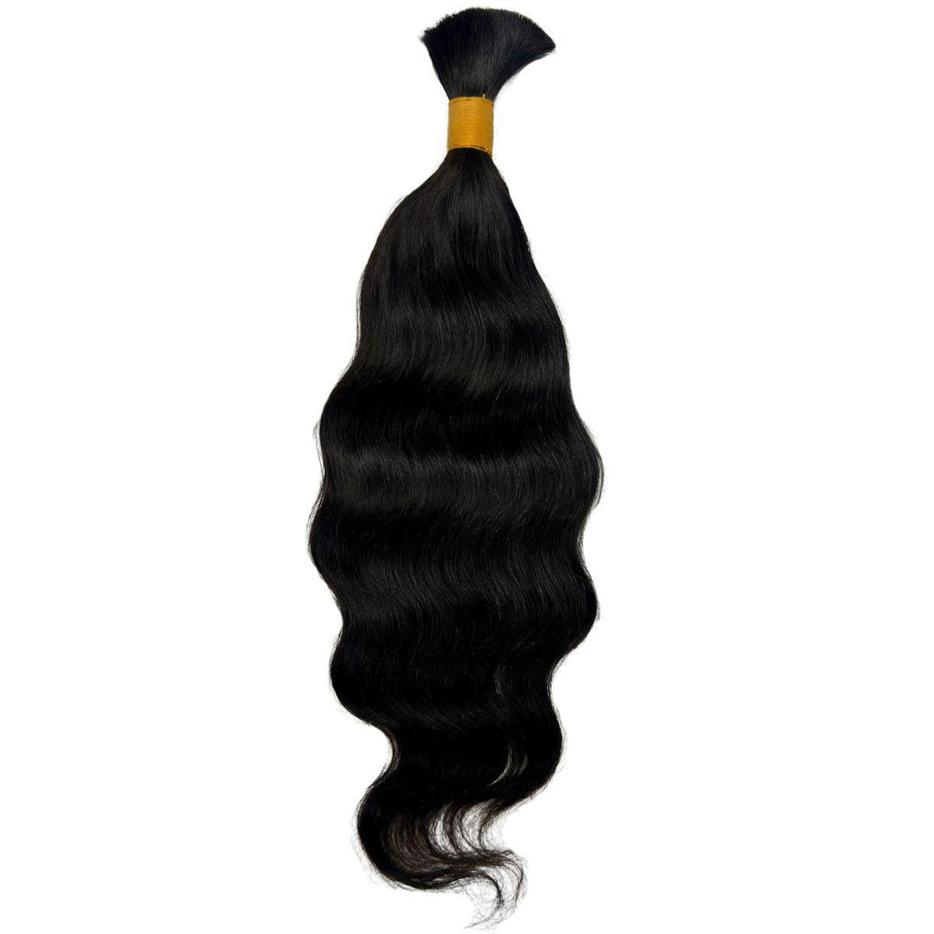 Raw Indian Wavy Bulk 100% Human Braiding Hair by Private Label