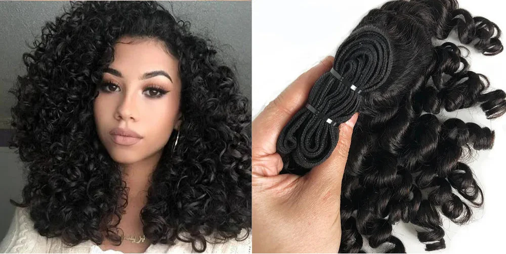 Bouncy Curly Brazilian Remy Hair Weave | 1/3/4 Bundles | Double Weft | Natural Hair Extensions by Luxegan