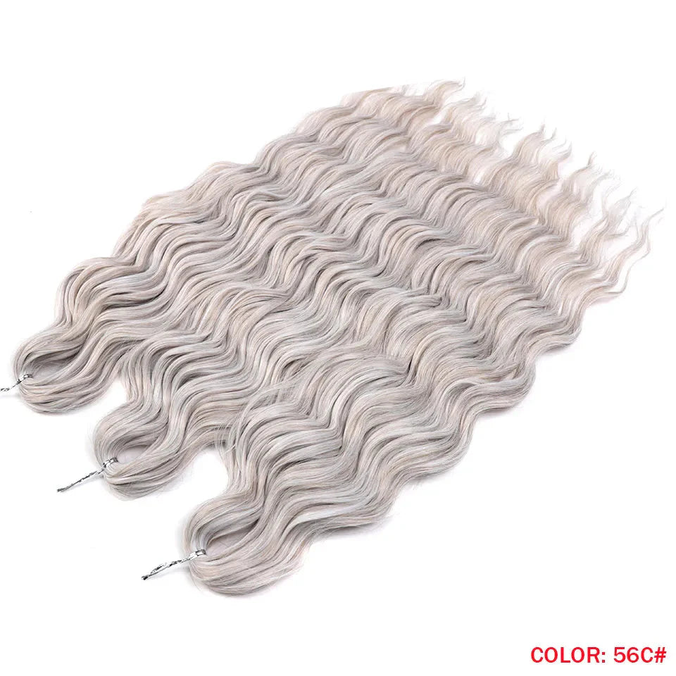 24" Orange Twist Crochet Hair | Synthetic Deep Wave Braiding Hair Extensions | Water Wave Hair | Heat Resistant Fiber | 60 Strands/Pack by Luxegan
