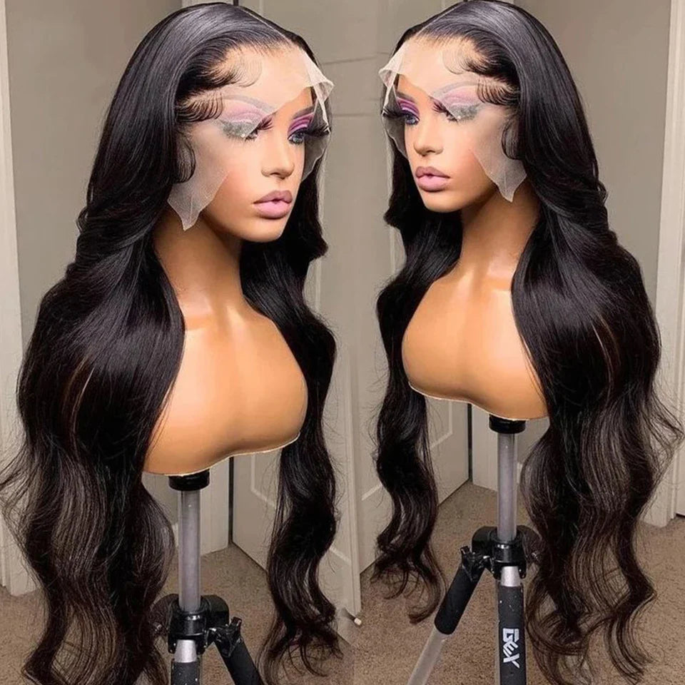 Brazilian Body Wave T-Part Lace Wig | Transparent Human Hair (Glueless, On Sale Clearance) by Luxegan