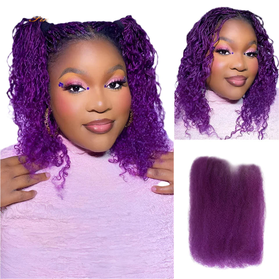 Rebecca Afro Kinky Bulk Human Hair for Braiding | Remy Virgin Brazilian Extensions (Multi-Color) by Luxegan