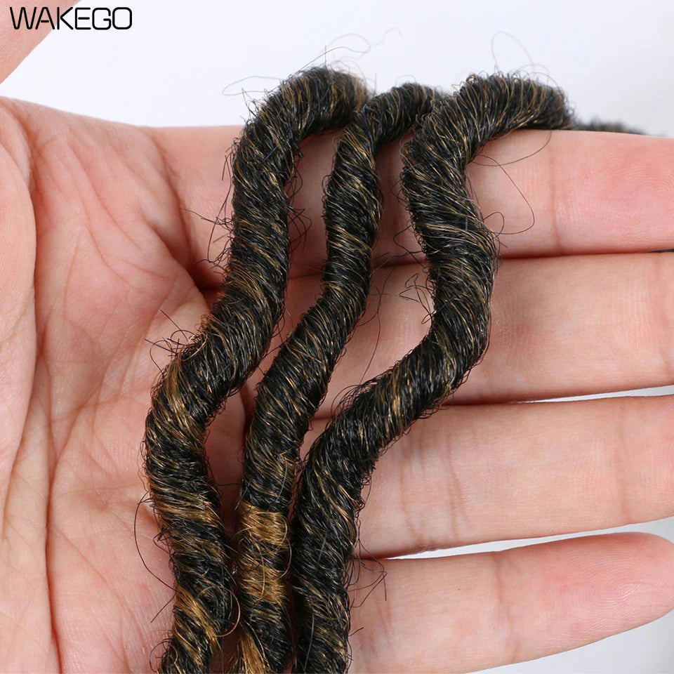 Goddess Faux Locs Crochet Hair | 18" Soft Curly Braids | Ombre Dreadlocks Extensions | 24 Strands/Pack by Luxegan