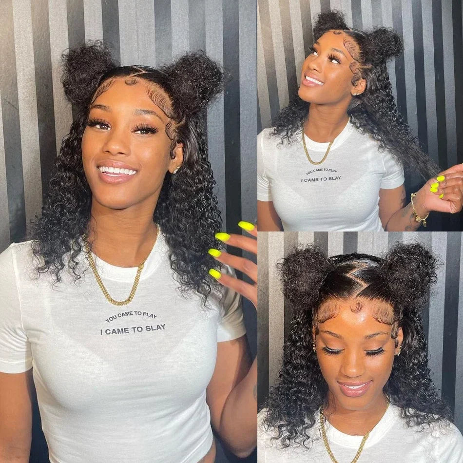 12A Kinky Curly Bob Wig | Glueless 13x4 Lace Frontal Wig | Brazilian Remy Hair by Luxegan
