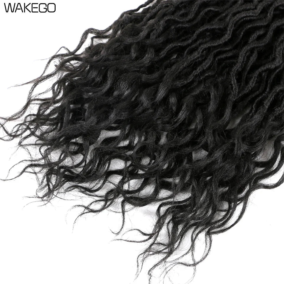Goddess Faux Locs Crochet Hair | 18" Soft Curly Braids | Ombre Dreadlocks Extensions | 24 Strands/Pack by Luxegan