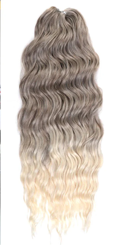 24" Orange Twist Crochet Hair | Synthetic Deep Wave Braiding Hair Extensions | Water Wave Hair | Heat Resistant Fiber | 60 Strands/Pack by Luxegan