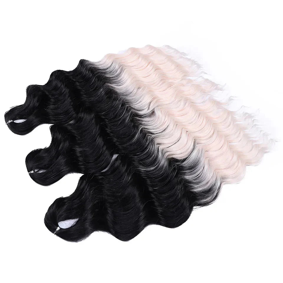 24" Orange Twist Crochet Hair | Synthetic Deep Wave Braiding Hair Extensions | Water Wave Hair | Heat Resistant Fiber | 60 Strands/Pack by Luxegan