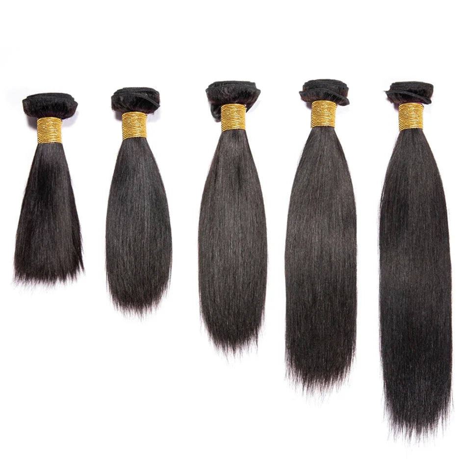 12A Peruvian Straight Bundles | 100% Raw Virgin Human Hair Extensions (Natural Black, 1/3/4 Pcs) by Luxegan
