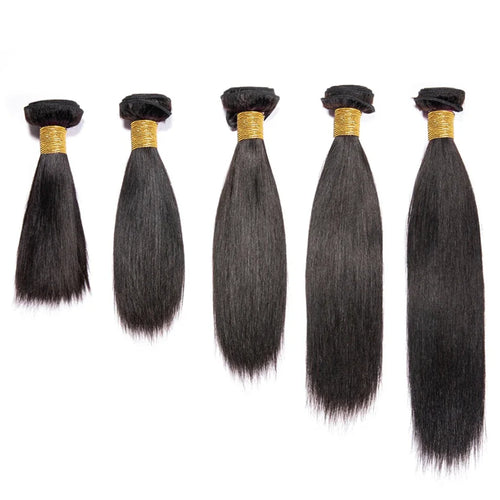 12A Peruvian Straight Bundles | 100% Raw Virgin Human Hair Extensions (Natural Black, 1/3/4 Pcs) by Luxegan
