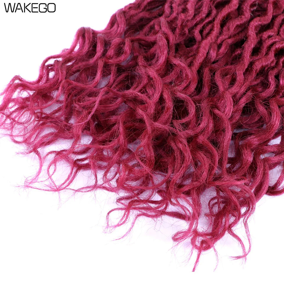 Goddess Faux Locs Crochet Hair | 18" Soft Curly Braids | Ombre Dreadlocks Extensions | 24 Strands/Pack by Luxegan