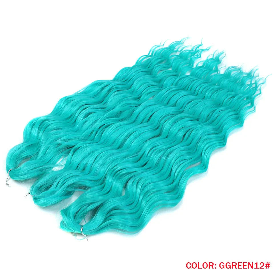24" Orange Twist Crochet Hair | Synthetic Deep Wave Braiding Hair Extensions | Water Wave Hair | Heat Resistant Fiber | 60 Strands/Pack by Luxegan