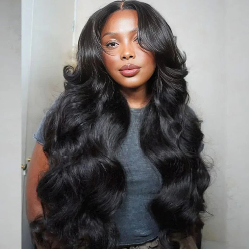 Brazilian Body Wave T-Part Lace Wig | Transparent Human Hair (Glueless, On Sale Clearance) by Luxegan