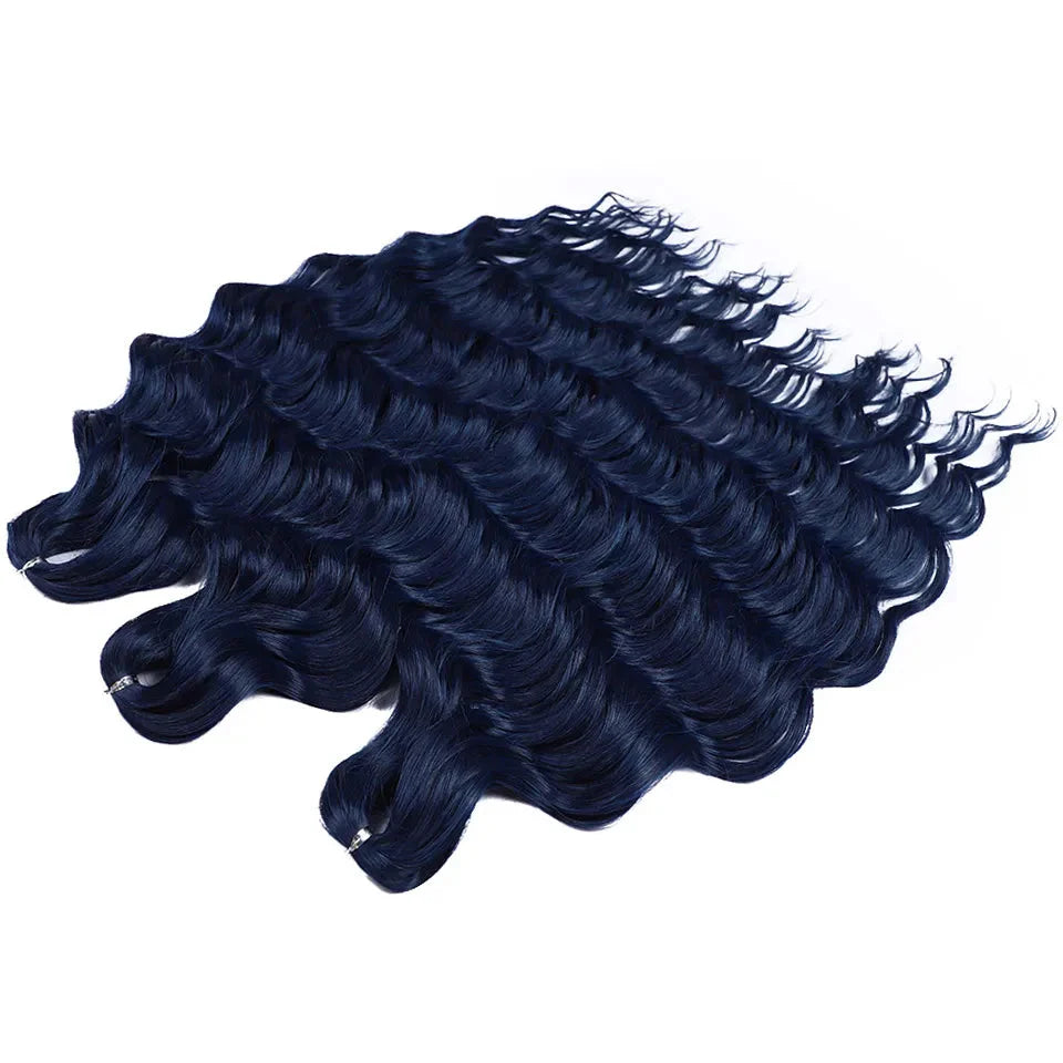 24" Orange Twist Crochet Hair | Synthetic Deep Wave Braiding Hair Extensions | Water Wave Hair | Heat Resistant Fiber | 60 Strands/Pack by Luxegan