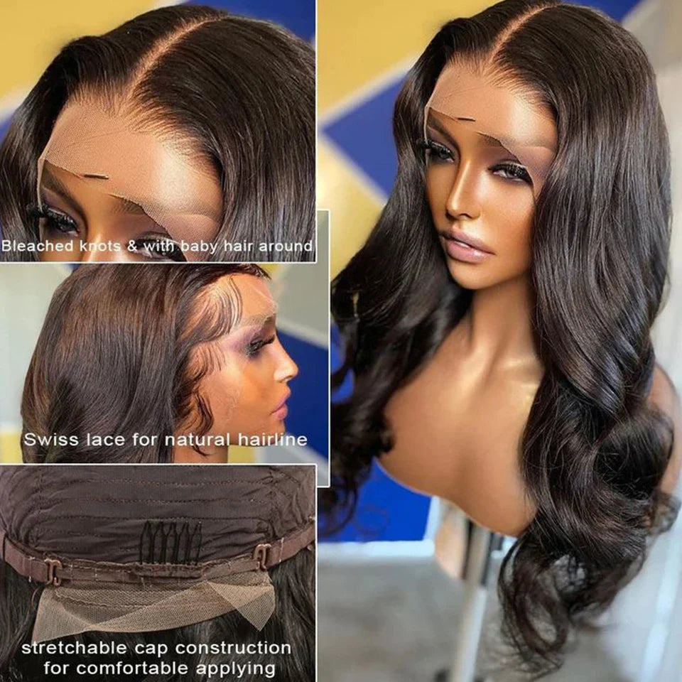 Brazilian Body Wave T-Part Lace Wig | Transparent Human Hair (Glueless, On Sale Clearance) by Luxegan
