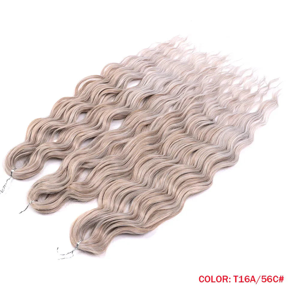 24" Orange Twist Crochet Hair | Synthetic Deep Wave Braiding Hair Extensions | Water Wave Hair | Heat Resistant Fiber | 60 Strands/Pack by Luxegan