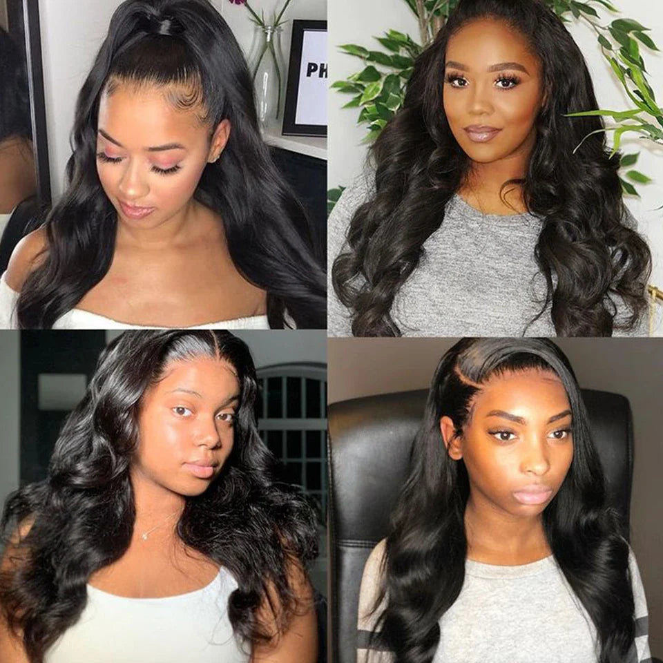 Brazilian Body Wave T-Part Lace Wig | Transparent Human Hair (Glueless, On Sale Clearance) by Luxegan