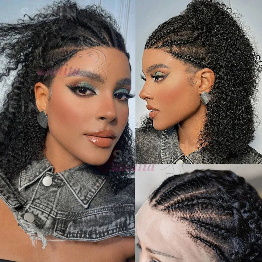 Kinky Curly Braided Bun Wig | 13x4 Lace Front | Human Hair | Remy | 210 Density by Luxegan