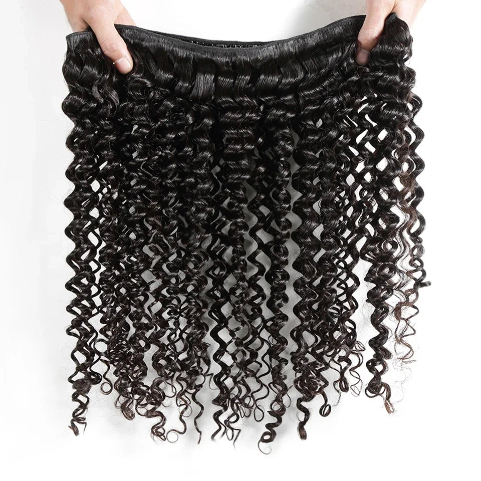 Queenlike 24 26 28 Inch Deep Wave Human Hair Bundles | Brazilian Remy Hair Extensions | Deep Curly Weave by Luxegan