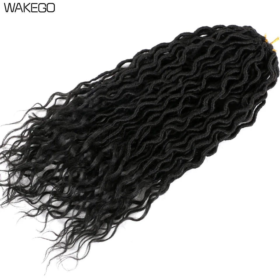 Goddess Faux Locs Crochet Hair | 18" Soft Curly Braids | Ombre Dreadlocks Extensions | 24 Strands/Pack by Luxegan