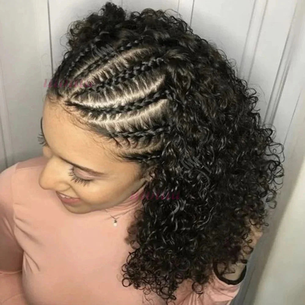 Kinky Curly Braided Bun Wig | 13x4 Lace Front | Human Hair | Remy | 210 Density by Luxegan