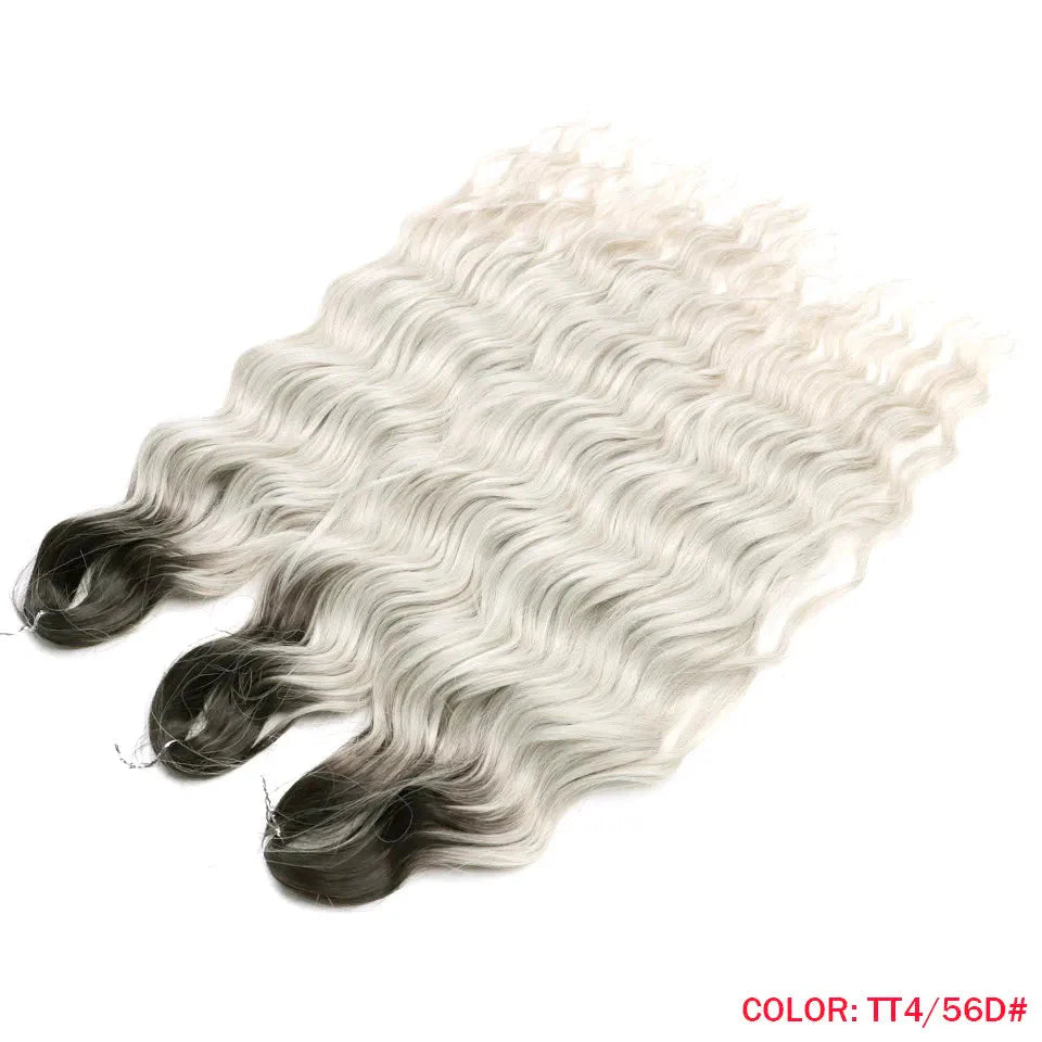 24" Orange Twist Crochet Hair | Synthetic Deep Wave Braiding Hair Extensions | Water Wave Hair | Heat Resistant Fiber | 60 Strands/Pack by Luxegan