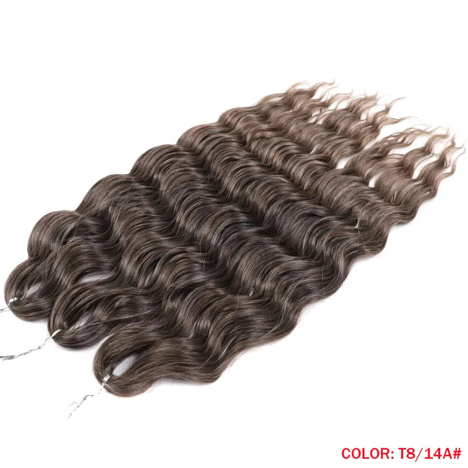 24" Orange Twist Crochet Hair | Synthetic Deep Wave Braiding Hair Extensions | Water Wave Hair | Heat Resistant Fiber | 60 Strands/Pack by Luxegan