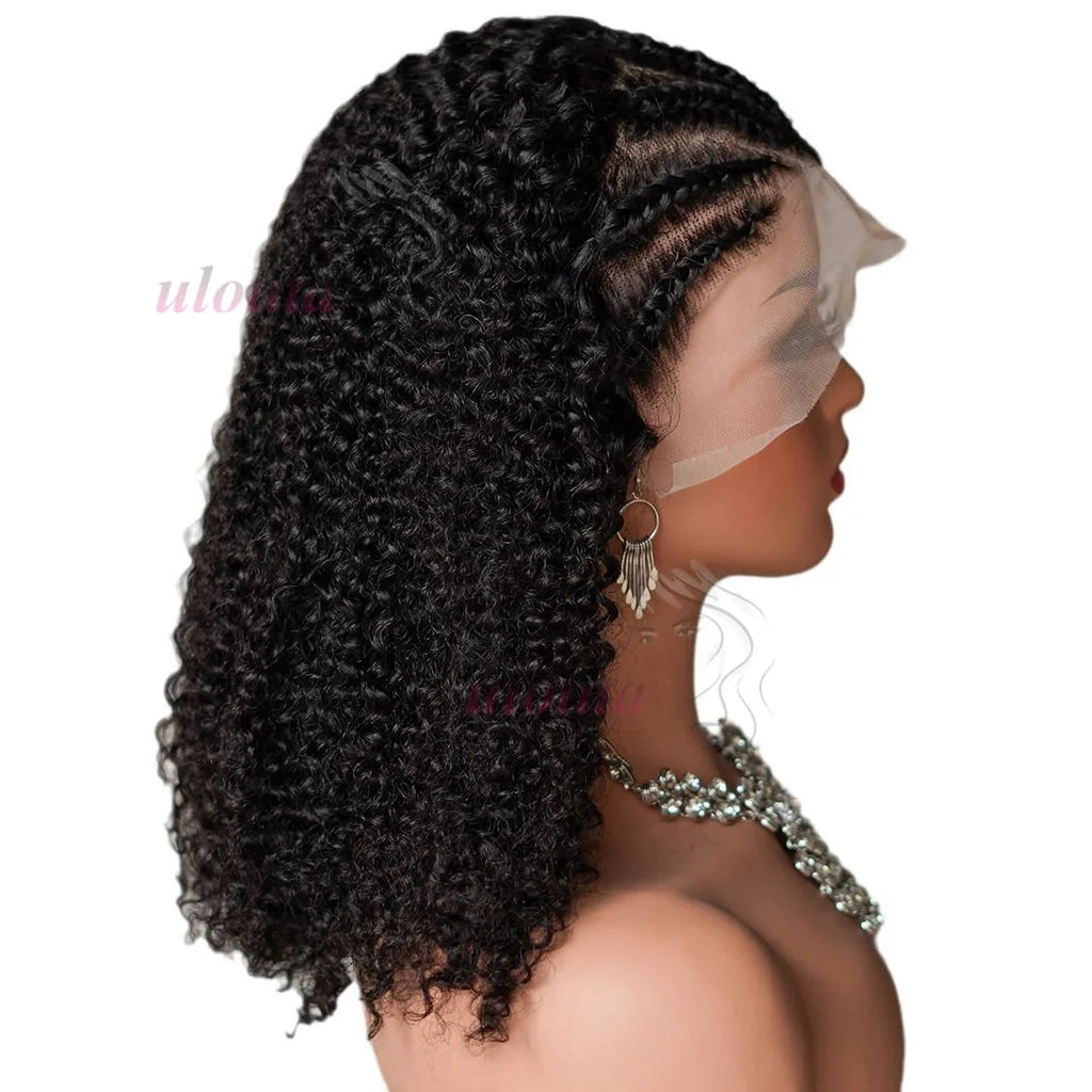 Kinky Curly Braided Bun Wig | 13x4 Lace Front | Human Hair | Remy | 210 Density by Luxegan
