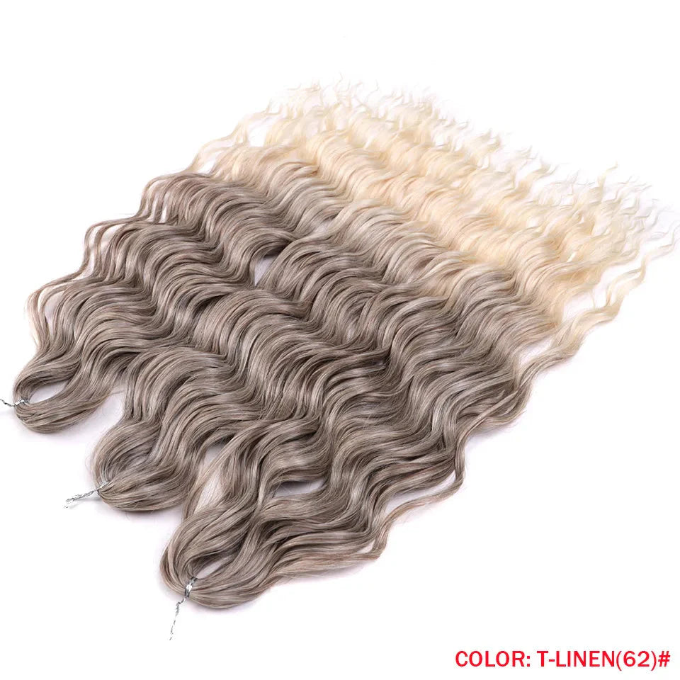 24" Orange Twist Crochet Hair | Synthetic Deep Wave Braiding Hair Extensions | Water Wave Hair | Heat Resistant Fiber | 60 Strands/Pack by Luxegan