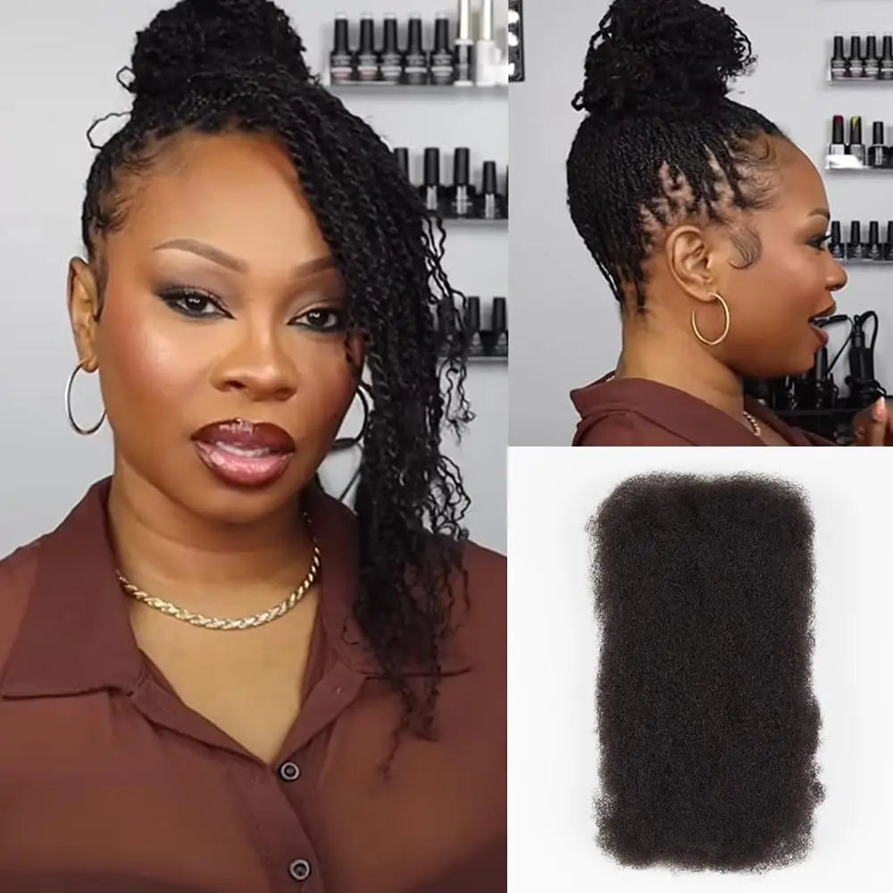 Afro Kinky Bulk Braiding Hair Extensions | 100% Human Hair | Lightweight & Natural Colors | 50g/Pack by Luxegan